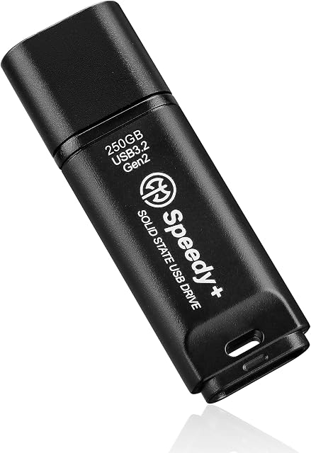 AXE MEMORY Portable SSD 250GB Solid State USB Drive, USB 3.2 Gen2 UASP SuperSpeed+. Optimal Speeds Up to 600MB/s Read, 260MB/s Write - Speedy+