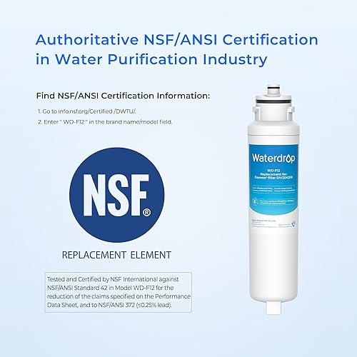 Miniatura 3 de Waterdrop Filtro de agua dw2042fr-09, repuesto para Daewoo DW2042FR, DW2042FR-09, Kenmore 46-9130, Aqua Crystal DW2042F-09, FRN-Y22D2V, 3 filtros