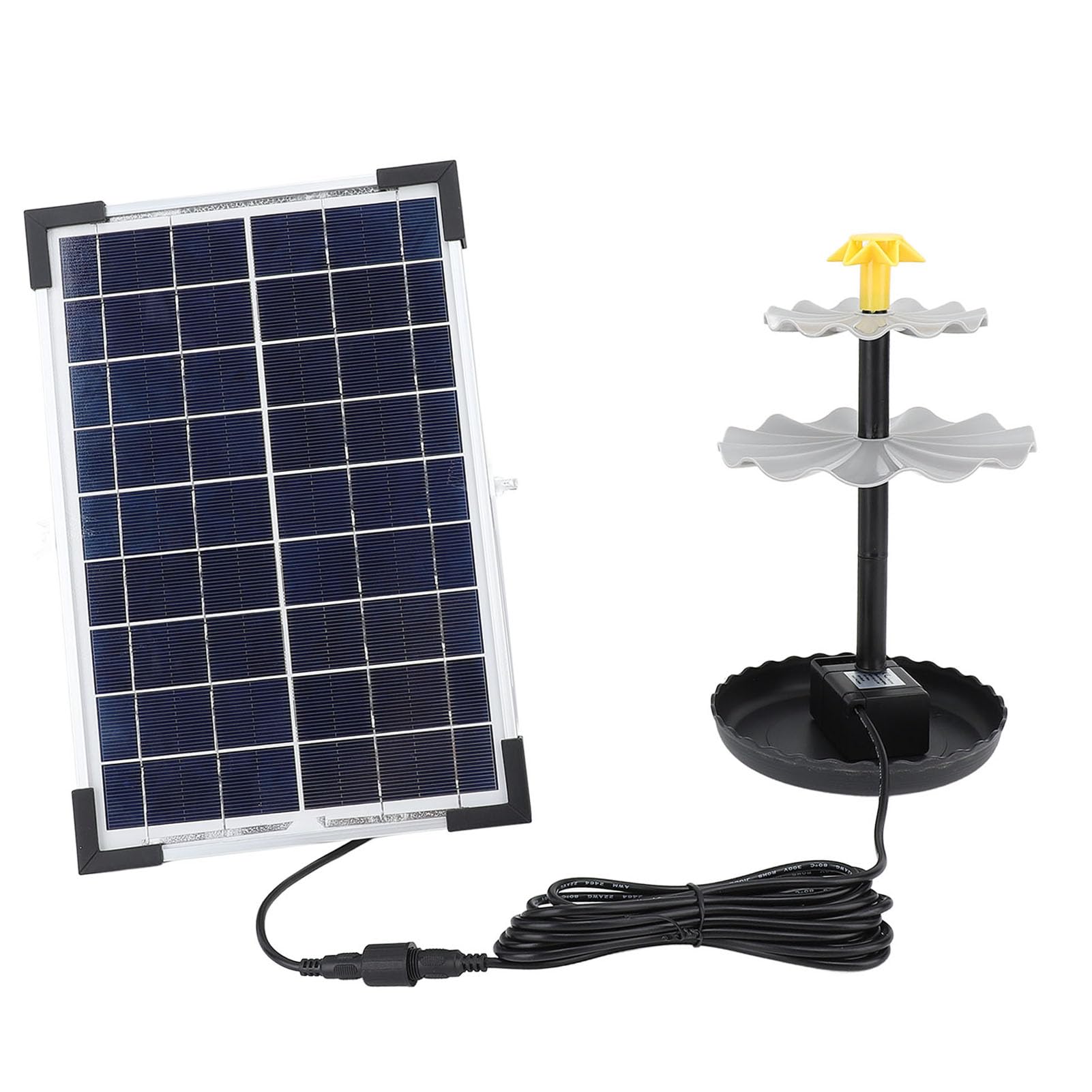 Pompa per Acqua Solare, Pompa per Fontana Solare a Flusso Regolabile da 150 Cm con Sollevamento 200 L H, per Stagno con Kit Materiale ABS per Stagni da Bagno per Uccelli Acquario da Giardino