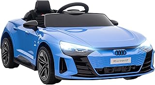 HOMCOM Voiture électrique Enfant 12 V - véhicule électrique avec télécommande parentale fournie - V. Max. 5 Km/h - Effets sonores, Lumineux - Audi RS E-tron GT Bleu