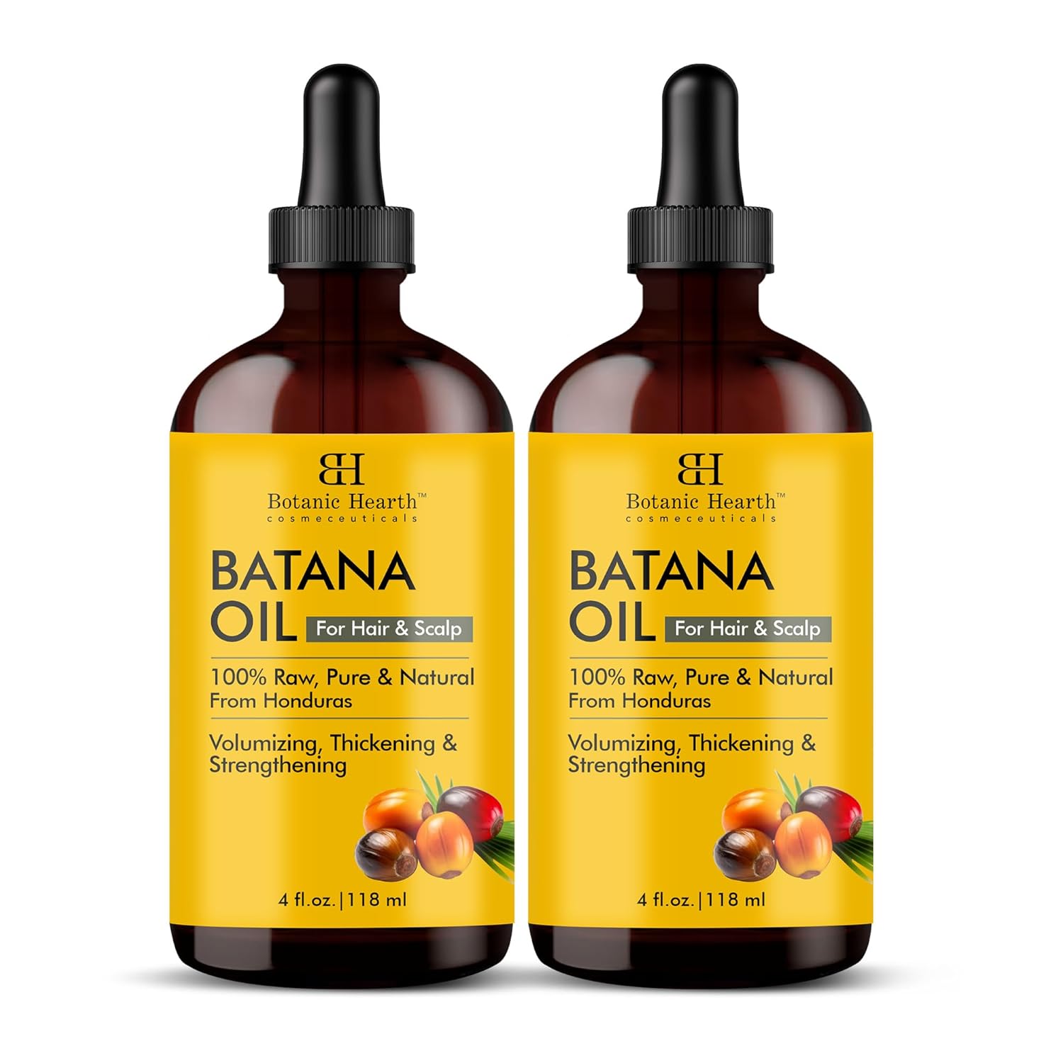 Botanic Hearth Hair Oil for Hair Growth & Home Hair Perm Kit | Strengthening Dry, Frizzy, Damaged Hair & Scalp Treatment | Batana Oil – 4 Fl Oz (2pack)