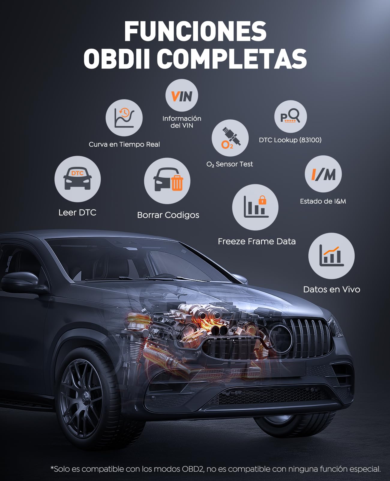 TREKURE Arrancador de Baterías de Coche 7000A con OBD2 Diagnosis Coche, Arrancador de Coches Portátil con Función de Arranque Forzado, Prueba de Batería, Pantalla Grande(para All Gas o 10L Diesel)