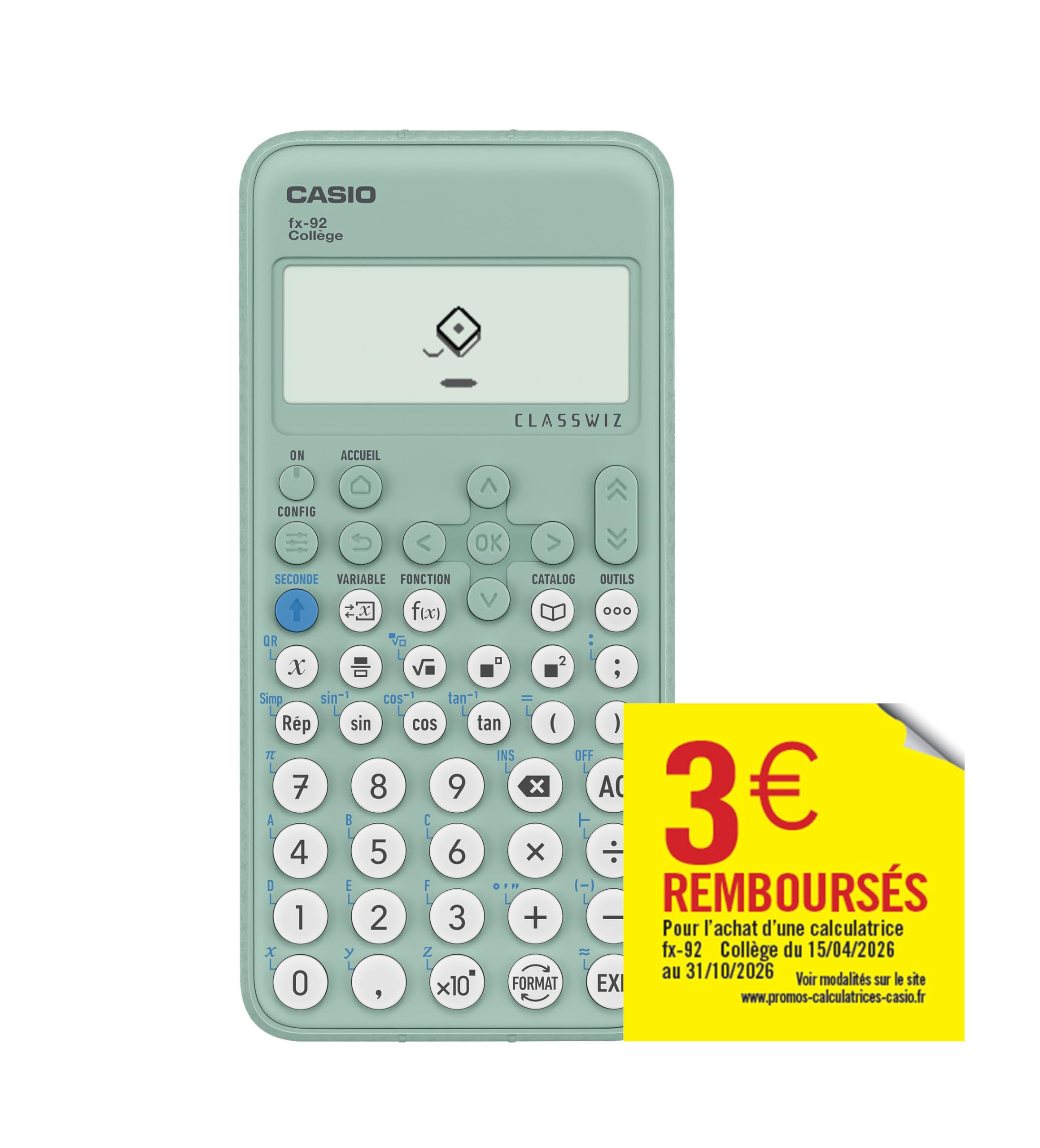 Casio FX-92 Collège Classwiz Calculatrice Scolaire