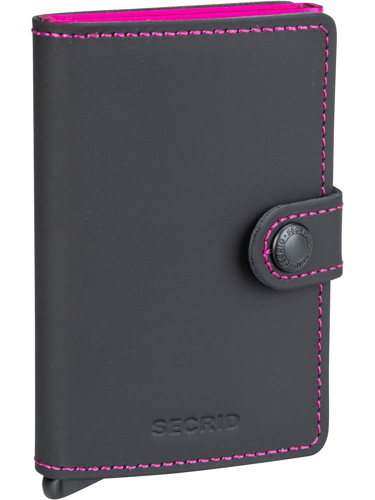 MINIWALLET Matte Black & Fuchsia, Black, Taille unique, RFID