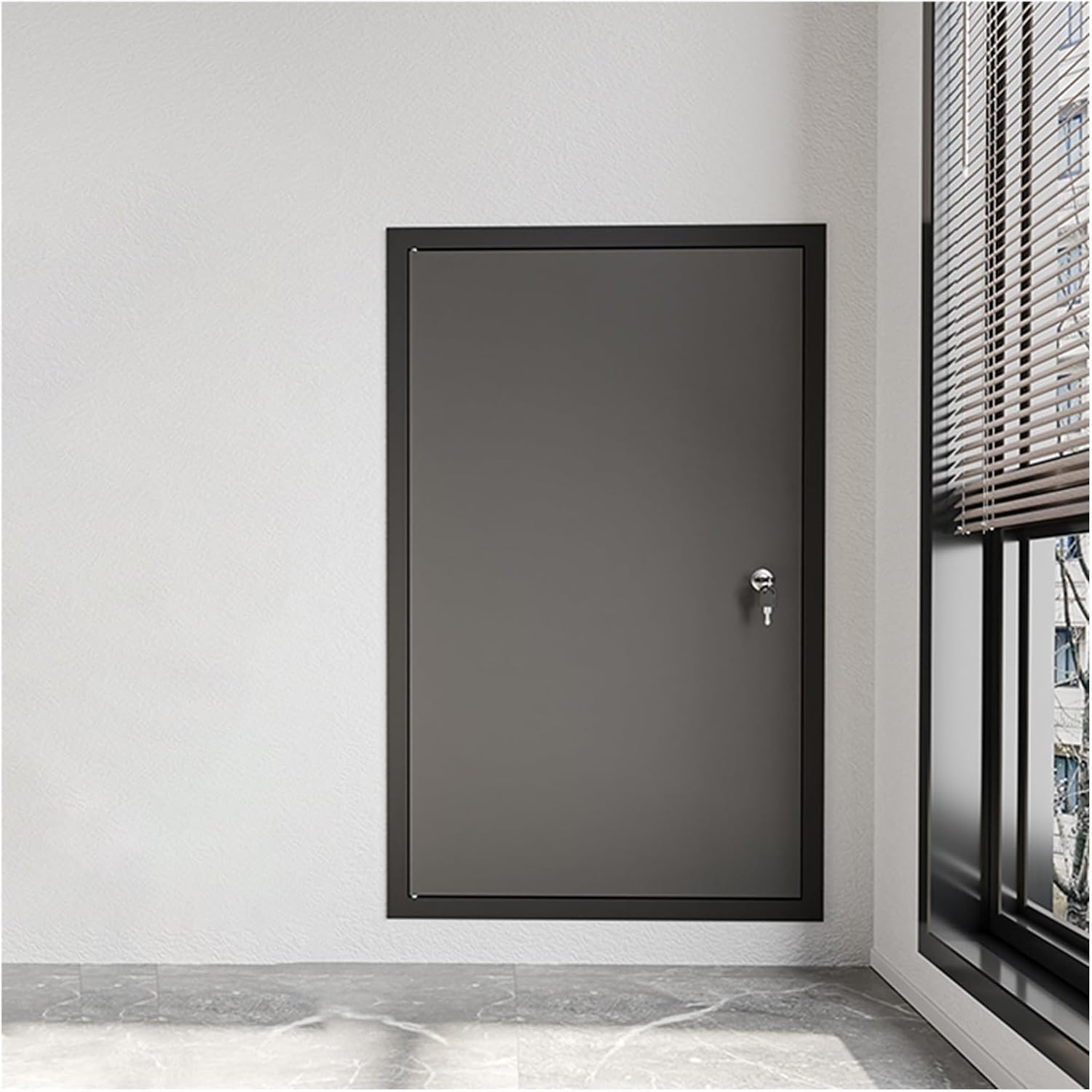 AVLSO Access Doors Gray Aluminum Plumbing Access Panel, Ceiling Hatch Wall Hole Cover with Sealed Design & Lock Keys, Custom Indoor Service Hatch(24x36in/600x900mm)