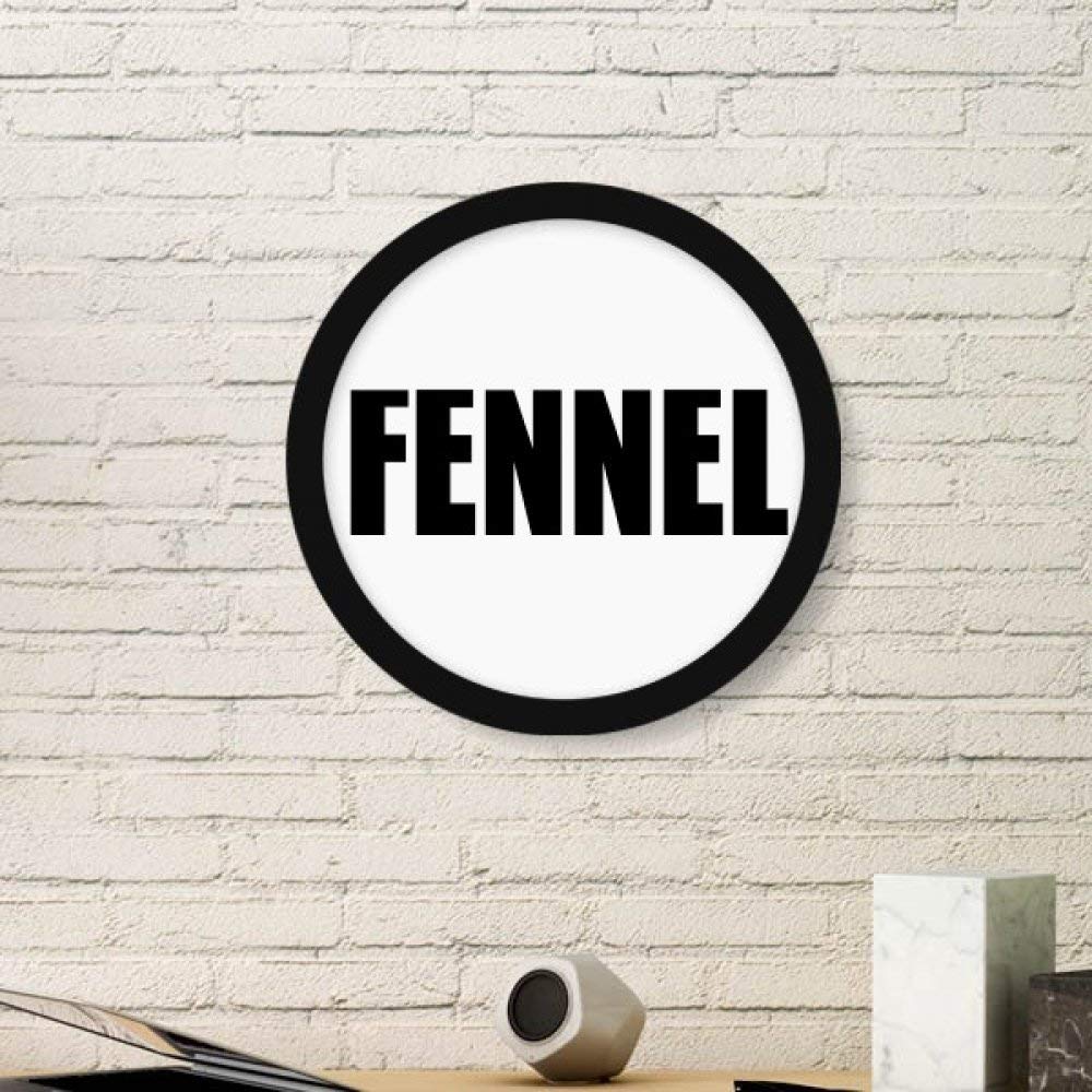 Art peinture fenouil cadre rond bois noir pour une déco de cuisine moderne
