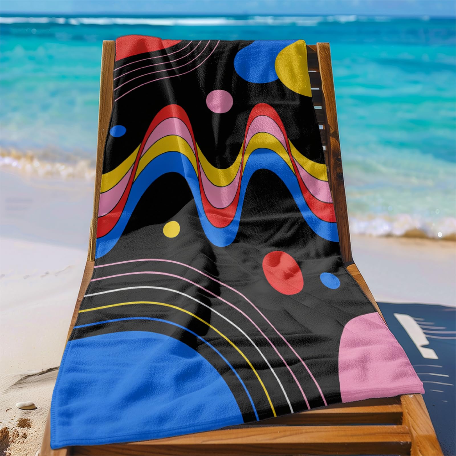 Fouta PlageRouge Jaune Vert Dinosaure Modèle Surdimensionné avec Diverses Tailles, Respirante et Portable, Parfaite pour Voyages Sorties Piscine et Usage Extérieur Quotidien 90x160 cm