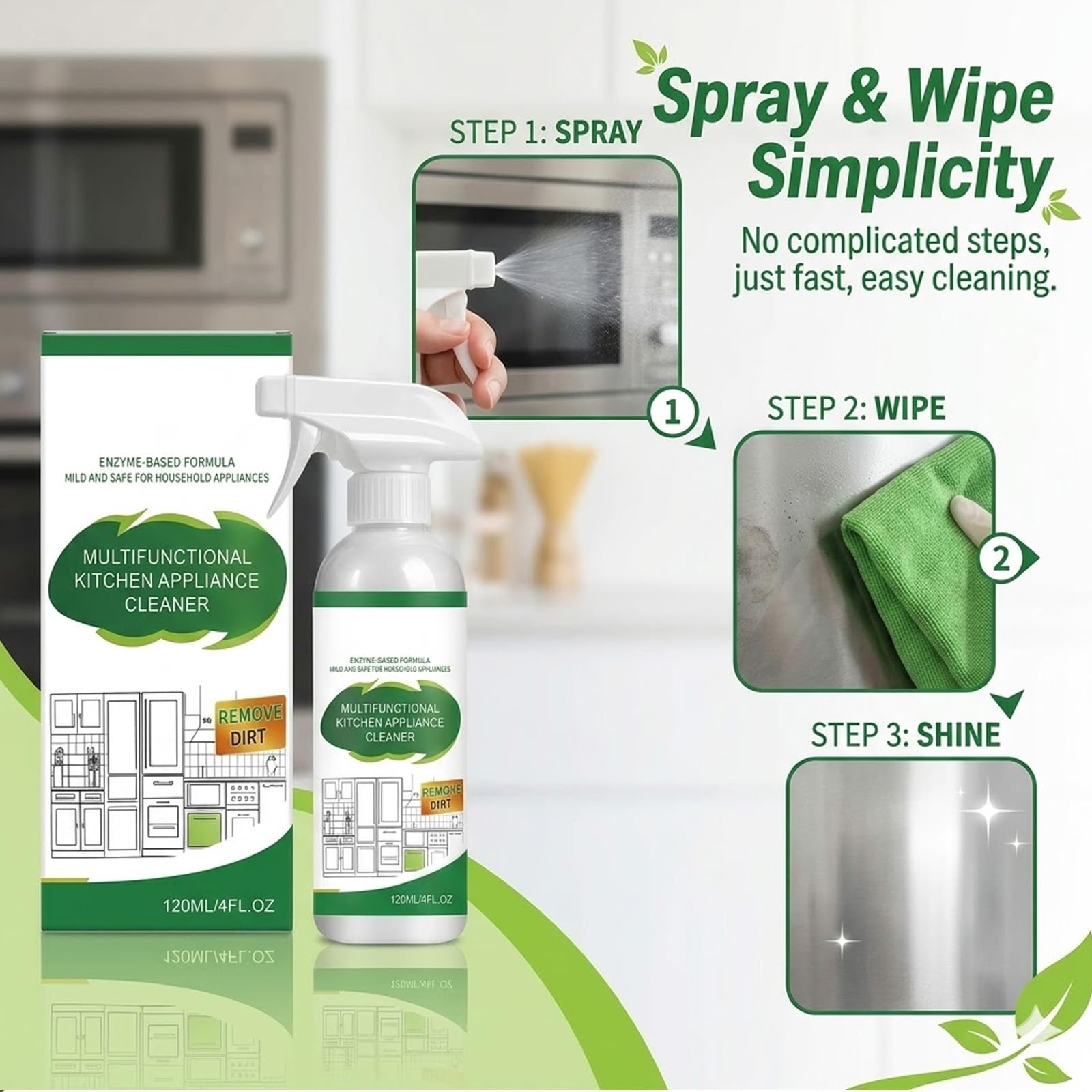 Multifunktionaler Küchengerätereiniger Für Backofen Herd Dunstabzugshauben, Küche Schweröl Reiniger Spray, Mehrzweck-Haushalt Und Küchen Reinigung Spray Für Töpfe, Küchen Ölflecken Entfer (5PCS)