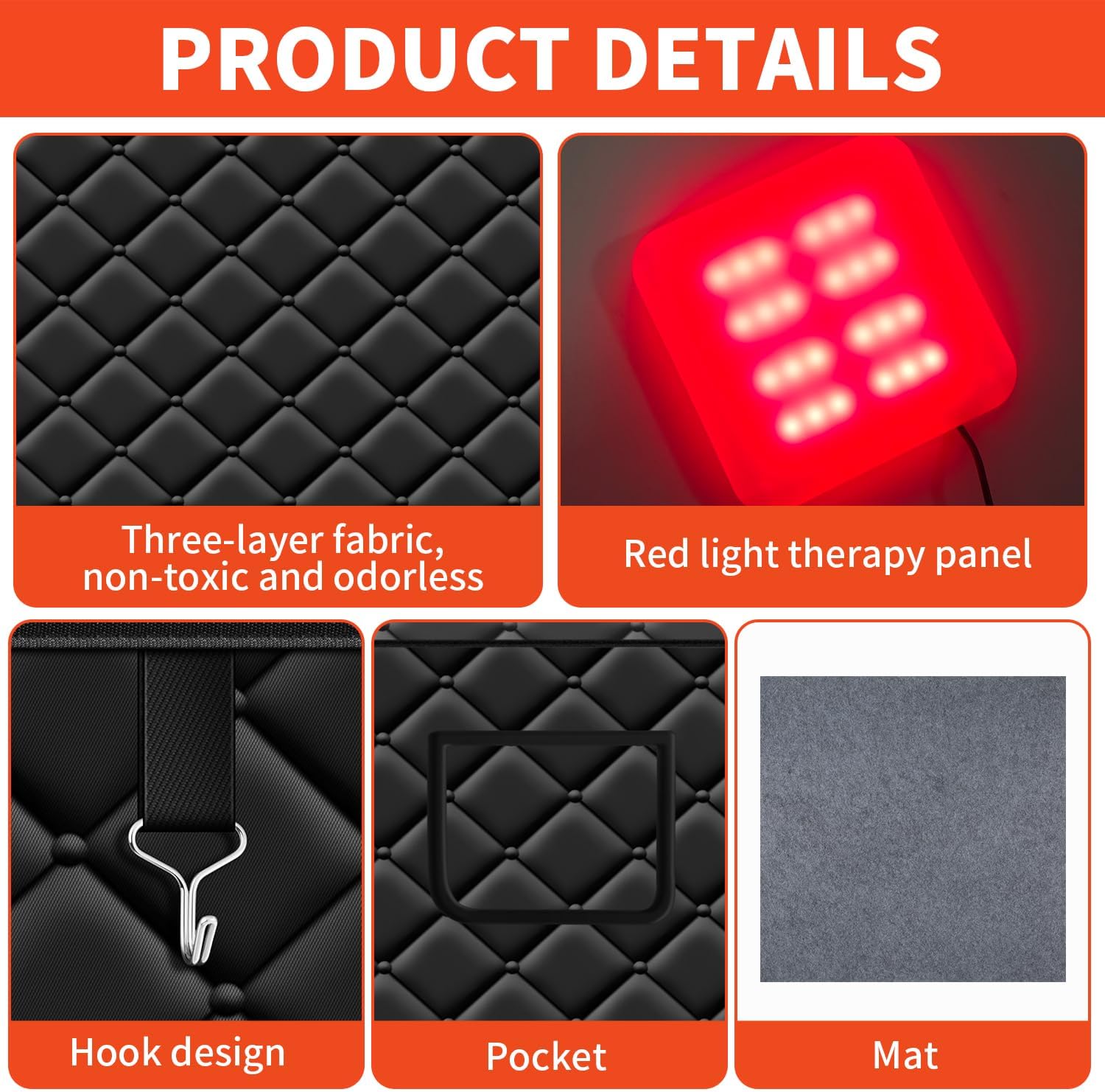 Sauna Box Red Light Theraphy - Portable Sauna for Home with 15 Levels Fast Heating, 3L/1200W Steamer and Non-Slip Mat, Remote Control for Body Relaxation, Steam Sauna for Indoor Use, 32" x 32" x 71"