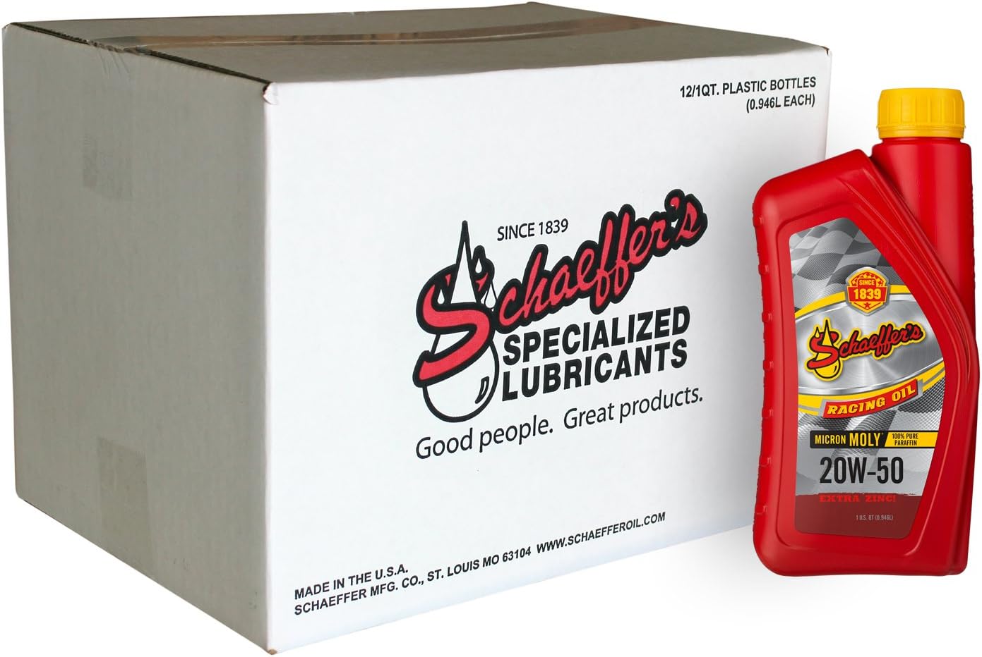 Schaeffer Manufacturing Co. 0191-012 Micron Moly Racing Engine Oil 20W-50, 1-Quart Bottle (Pack of 12) 1 Quart (Pack of 12)