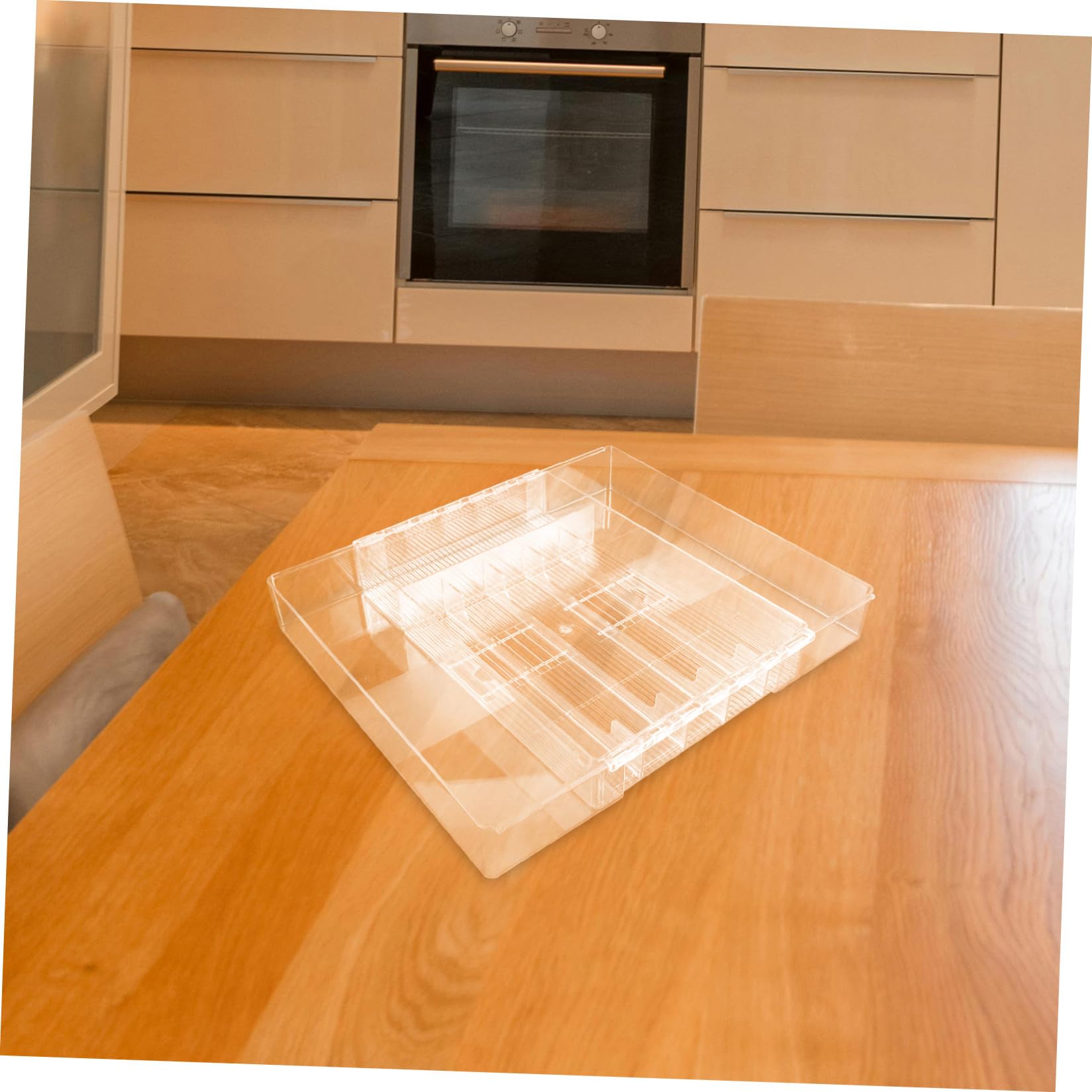 MAGICLULU Ausziehbarer Acryl Besteckkasten mit Mehrfachfächern Erweiterbarer Küchenorganizer für Löffel und Gabeln für Schlafzimmer und Badezimmer Leicht und Multifunktional