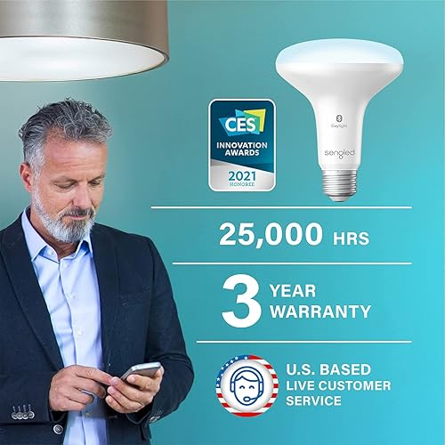 Miniatura 2 de Sengled Bombilla Alexa BR30, S1 emparejamiento automático con dispositivos Alexa, bombilla inteligente de inundación que funciona con Alexa, luz