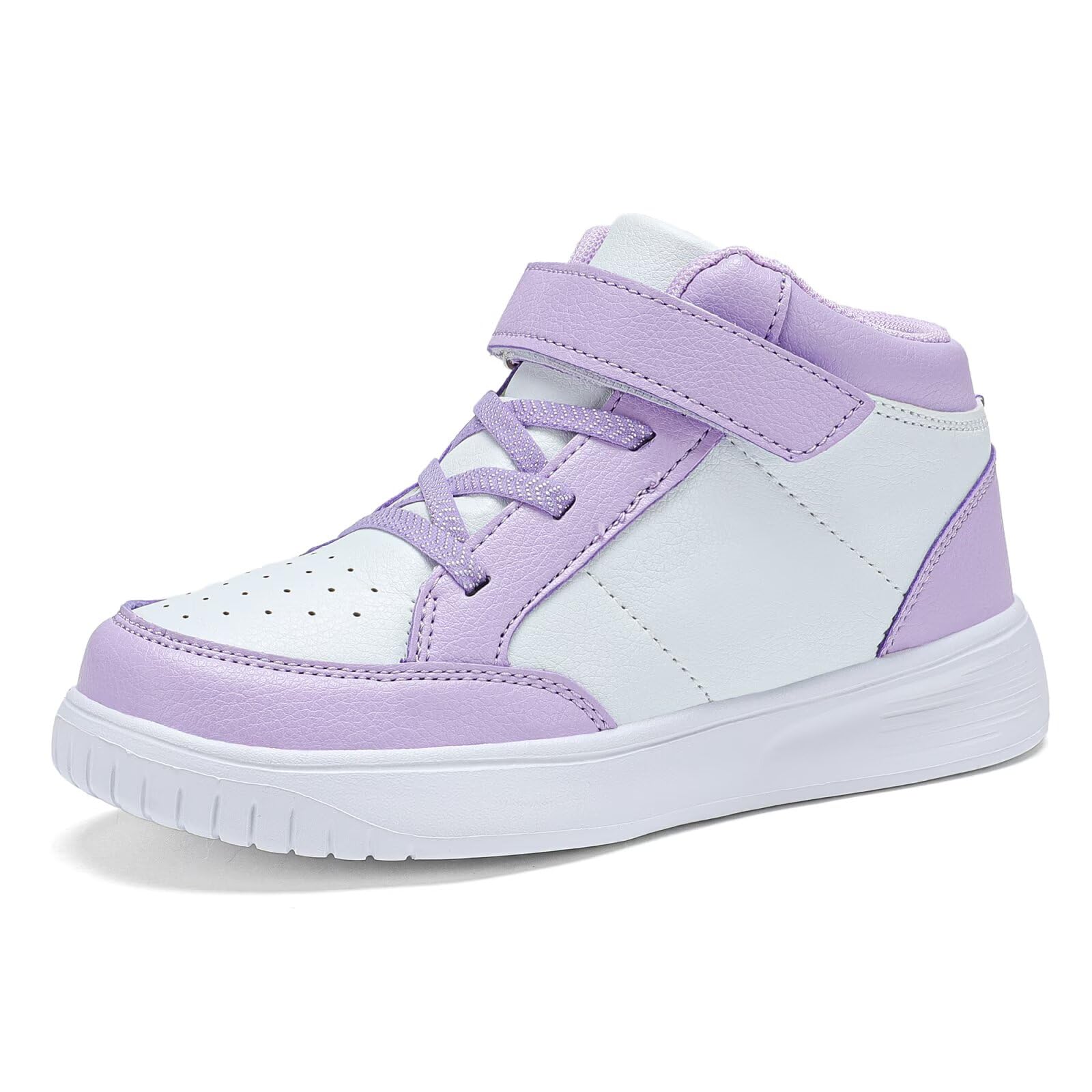 Kids Trainers Boys High Top School Tennis Sneakers for Girls Running Adjustable Strap Shoes