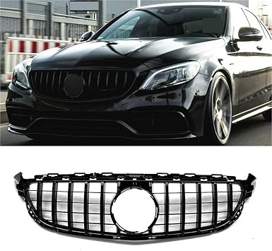 車用フロントグリルグリル メルセデスベンツ W205 C63 C63s Amg 2015 2016 2017 2018チューニングアクセサリー Absグリルブラック