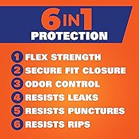 Vista 3 de Hefty Bolsas de basura ultra fuertes de 13 galones, bolsas de basura negras altas para cocina de 13 galones, cierre con cordón resistente a roturas