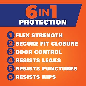 Hefty Ultra Strong 13 Gallon Trash Bags, Tall Kitchen, Drawstring Closure, Odor Control, White, Lavender, Sweet Vanilla, 80 Count