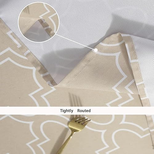 Miniatura 5 de UFRIDAY - Mantel para mesas cuadradasrectangulares, manteles de mesa impermeables y a prueba de derrames., Poliéster, Caqui