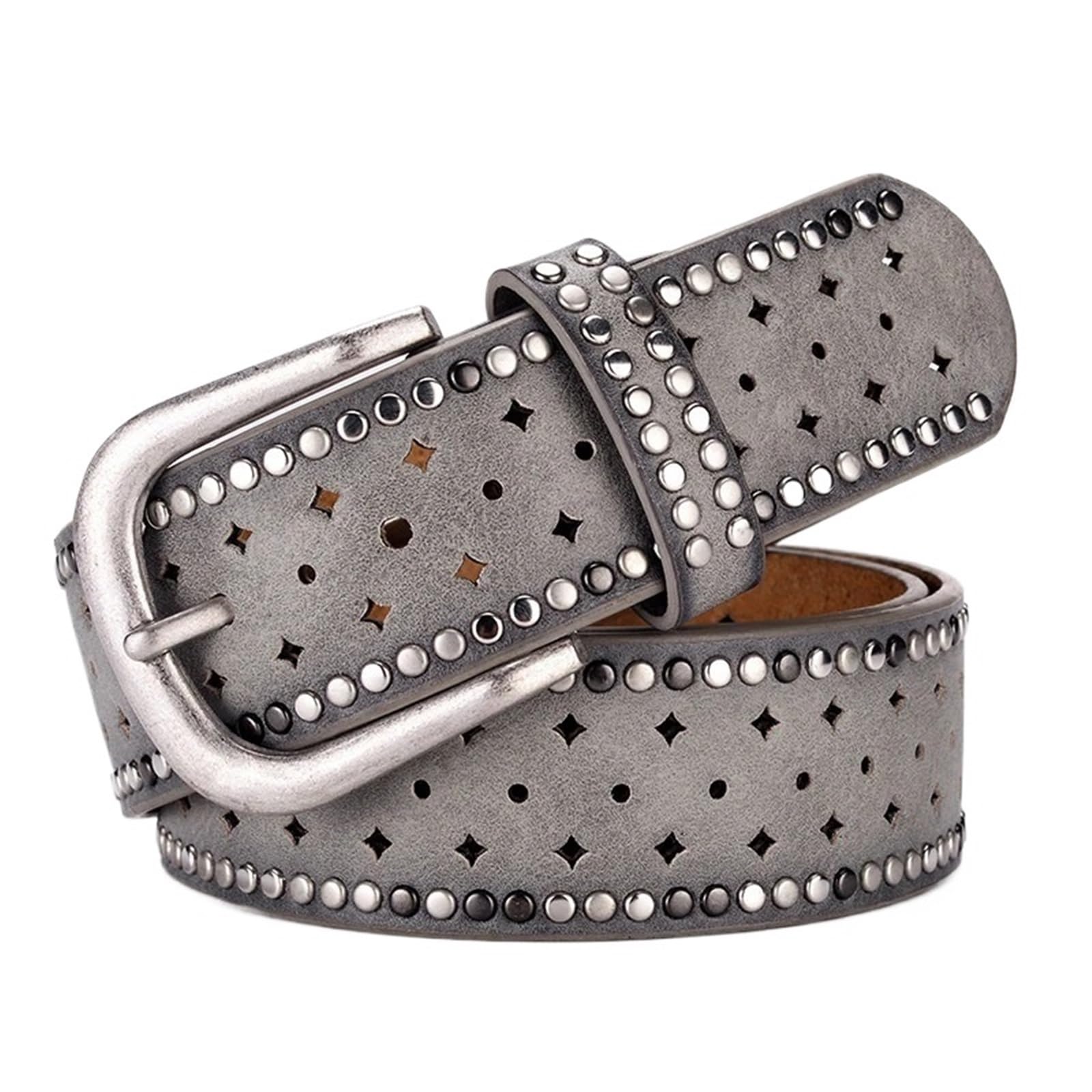 Cinturon Mujer Cinturón Vintage Lady Belt Hollow Out Remache Todo Fósforo Moda Cinturones Femeninos Ancho For Mujer para Vestidos Vaqueros Oficina