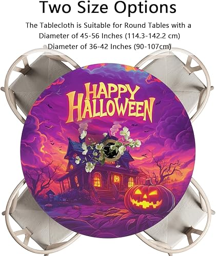 Vista 91 de cfpolar Mantel redondo ajustable de verano, hojas de palma tropical, borde elástico, mantel redondo lavable para uso en interiores y exteriores, se