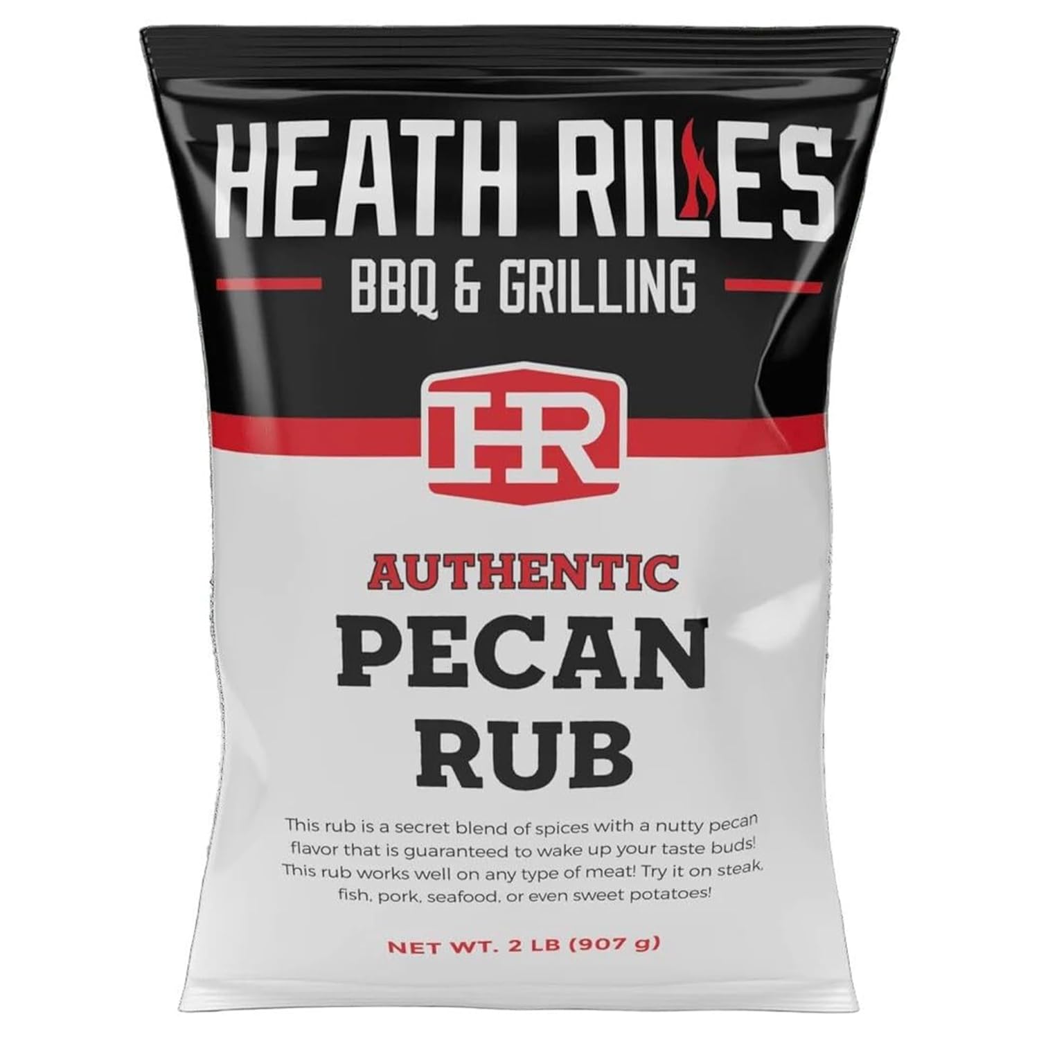 Heath Riles BBQ Rub - Pecan Seasoning, Champion Pitmaster Recipe, Legendary Rubs For Smoking & Grilling, 80+ BBQ Championships, 2 lb./32 oz.