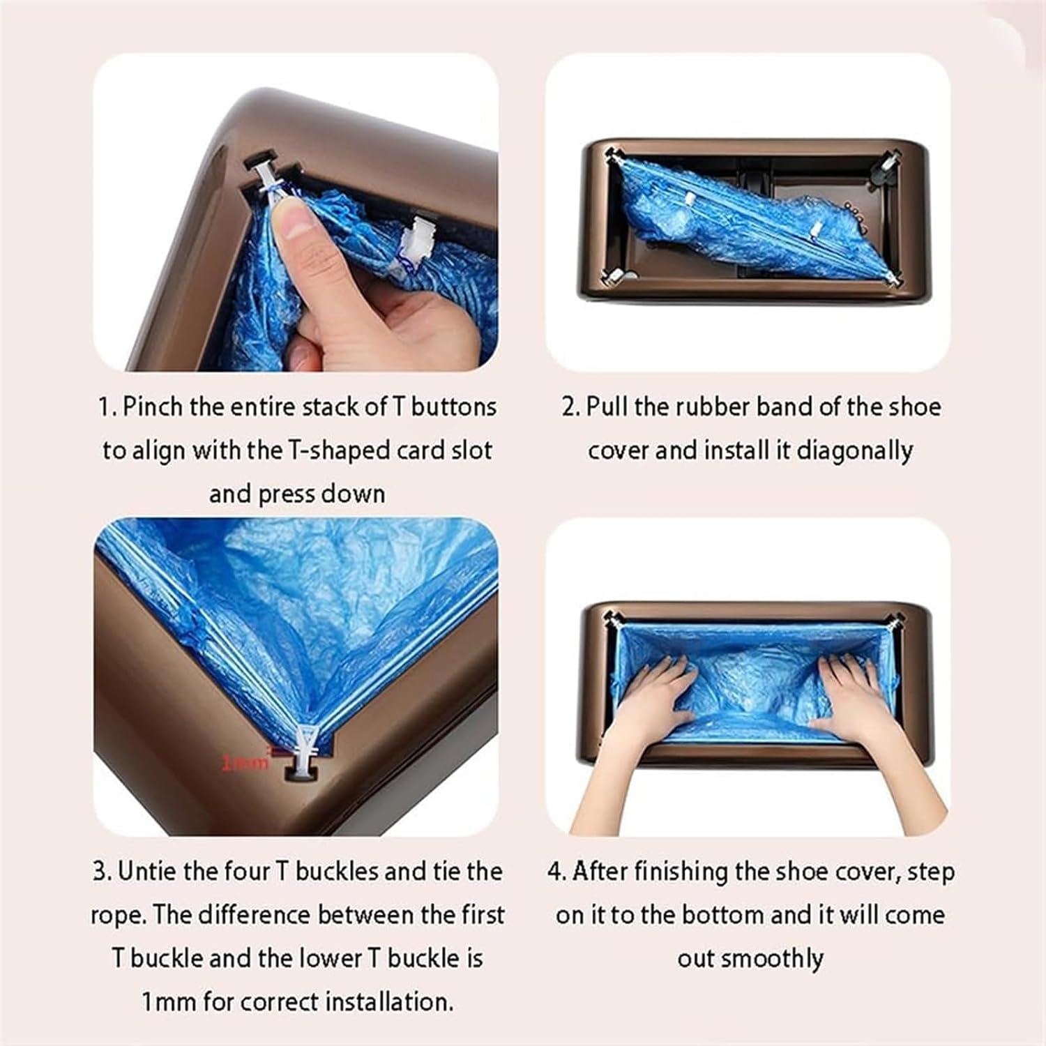 自動靴カバーディスペンサー、スマートオーバーシューズディスペンサー、100個の使い捨てプラスチックオーバーシューズカーペット付き、フ 上履き人気売れ筋ランキング