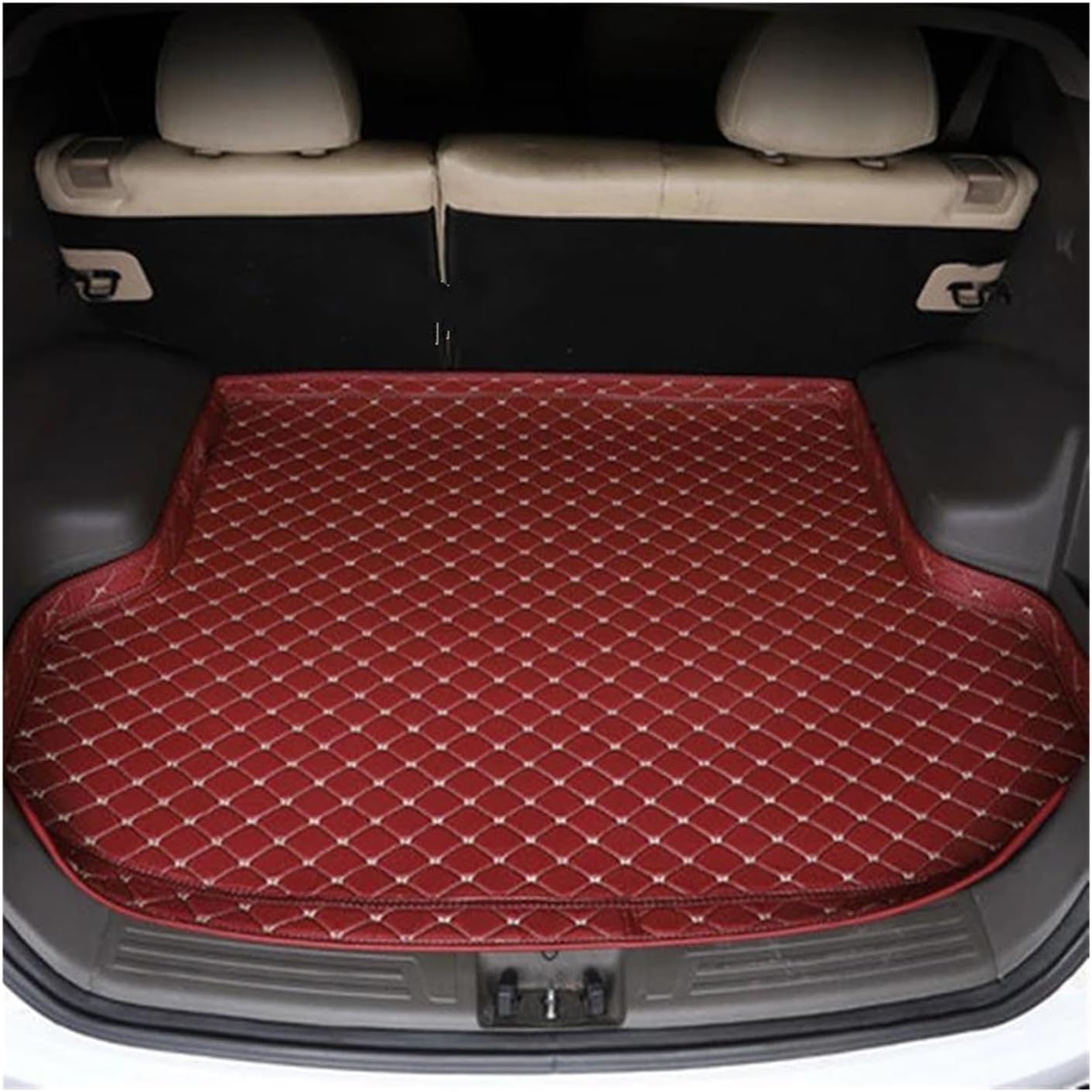 Car Boot Protector Car Trunk Mat For Buick For Envision 2014-2021 Side Rear Cargo Cover Carpet Liner AUTO Tail Parts Boot Luggage Pad Cover Trunk Mat(WINE RED)
