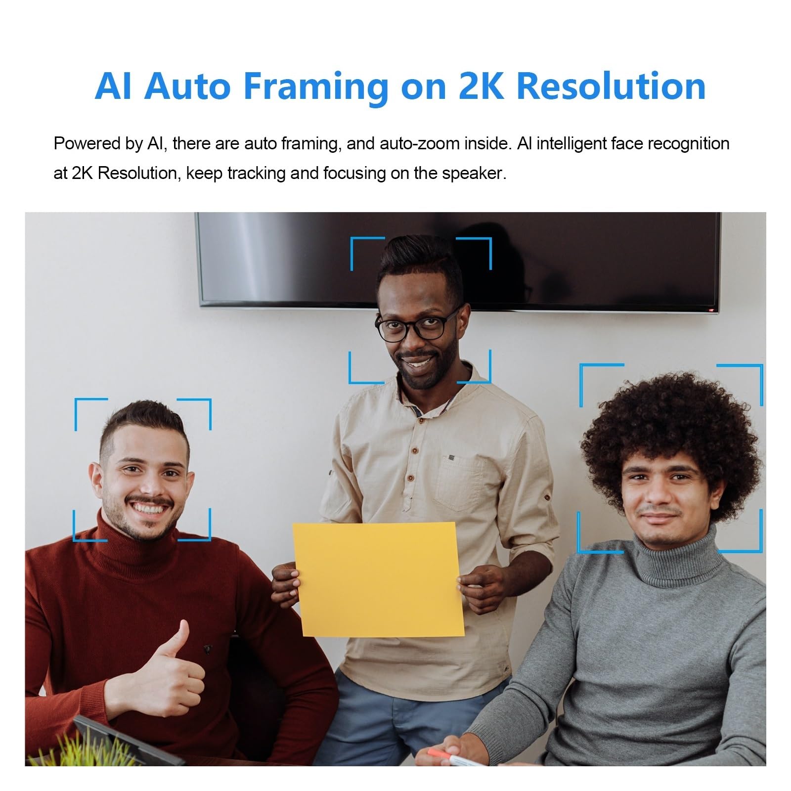 Webcam, Cámara Web de Sala de conferencias 4K con micrófono y Altavoz Cámara de Video de computadora de 8MP con Encuadre automático AI de Gran Angular for transmisión