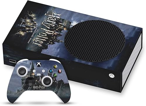 Head Case Designs Calcomanía de vinilo con licencia oficial del castillo de Harry Potter, funda de vinilo para juegos compatible con consola Xbox