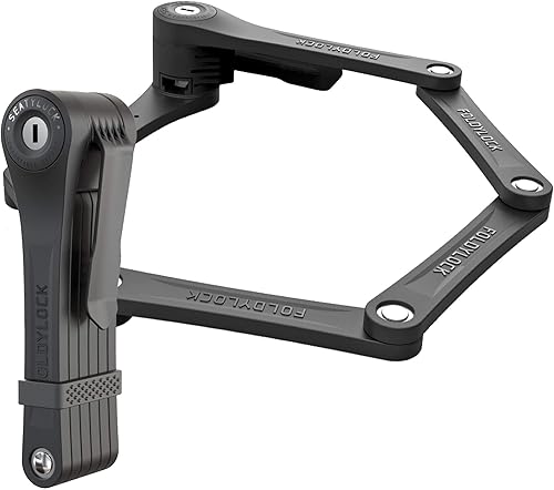 FoldyLock Clipster - Cerradura plegable para bicicleta, galardonada cerradura compacta para bicicleta, ultra elegante, ligera, accesorio de