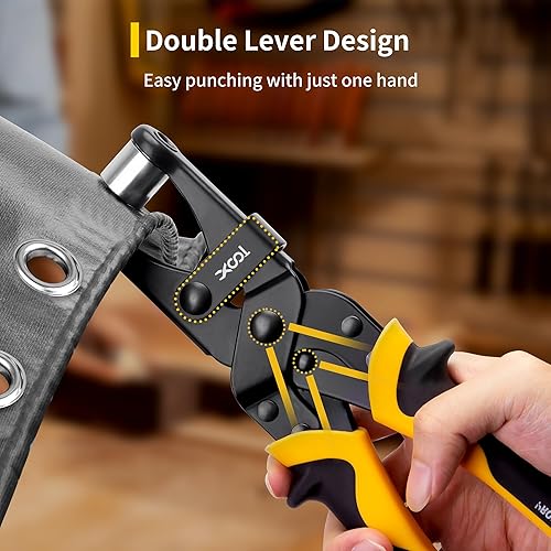 Miniatura 57 de XOOL Kit de herramientas con ojales, herramienta de perforación de artesanía en cuero, 1/2" y 3/8
