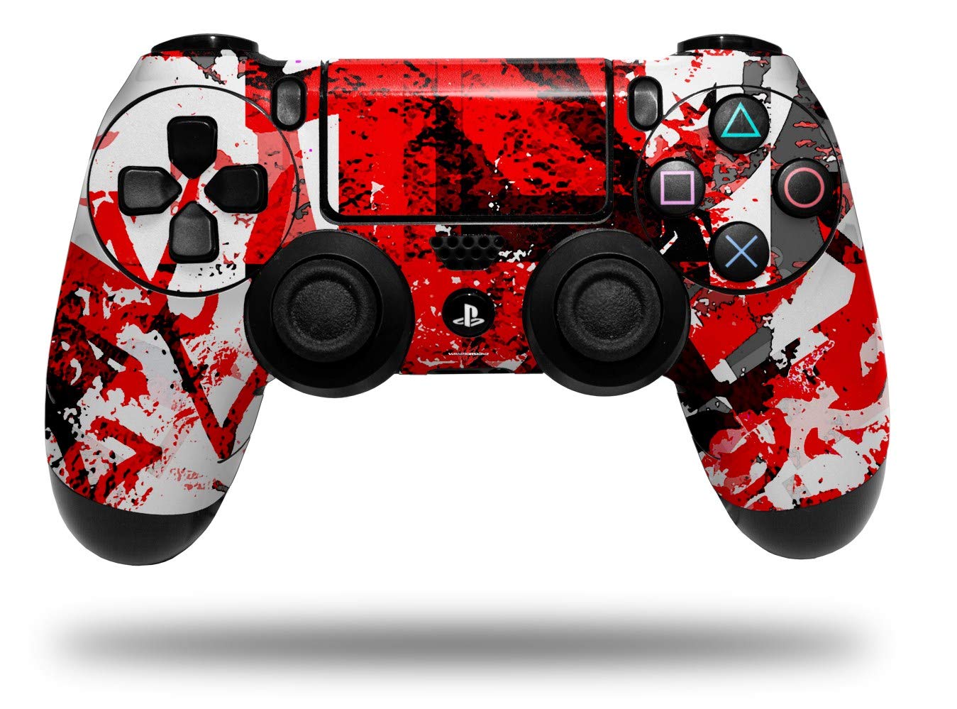 WraptorSkinz Skin compatible with Sony PS4 Dualshock Controller PlayStation 4 Original Slim and Pro Red Graffiti (CONTROLLER NOT INCLUDED)