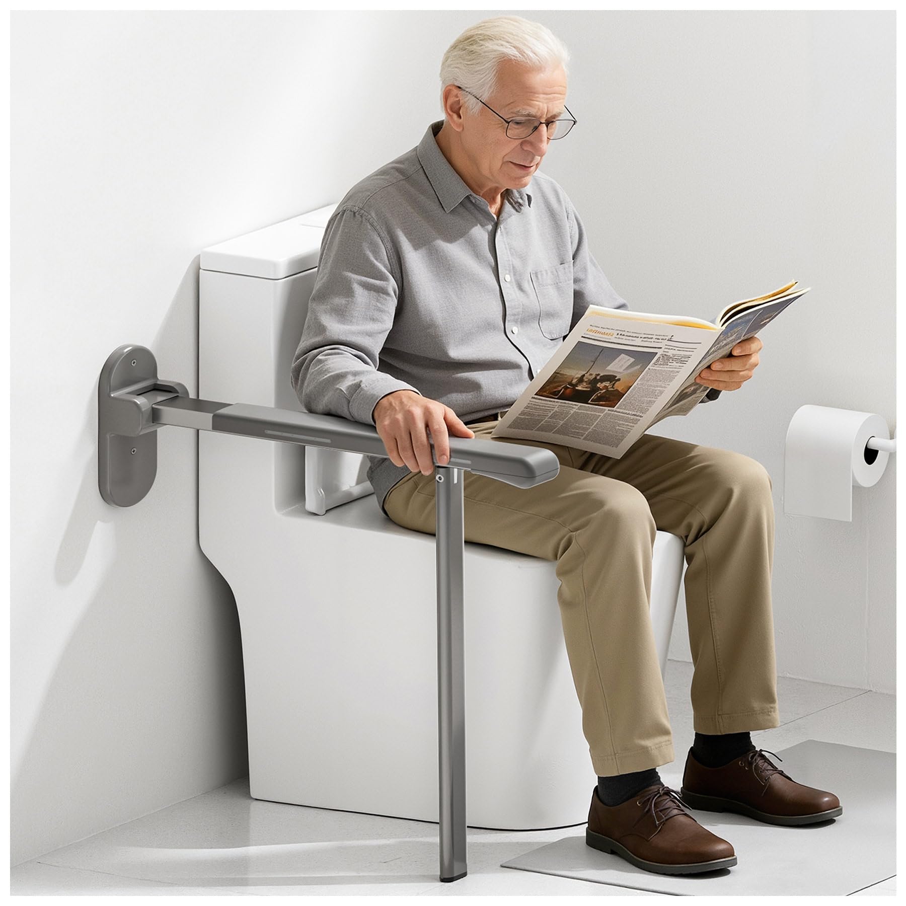 Barres d'appui murales pour handicapés : aménagement WC senior