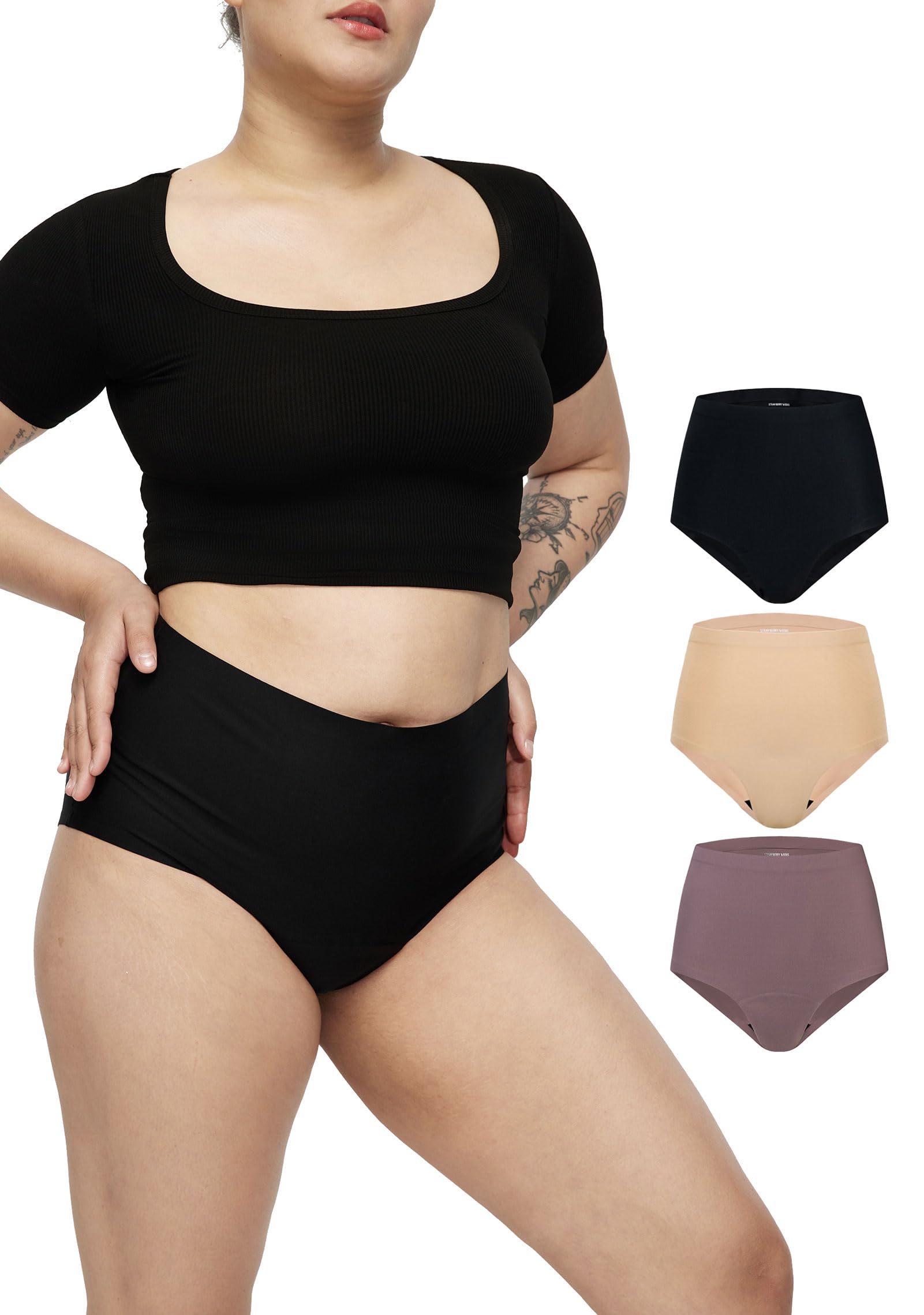 Auslaufsicher2.0 Inkontinenzunterwäsche mit hoher Taille, ultimative Saugfähigkeit, für Damen, Periodenunterwäsche, starker Durchfluss, hält 10 Tampons, Multi-Kombination, 2XL XL