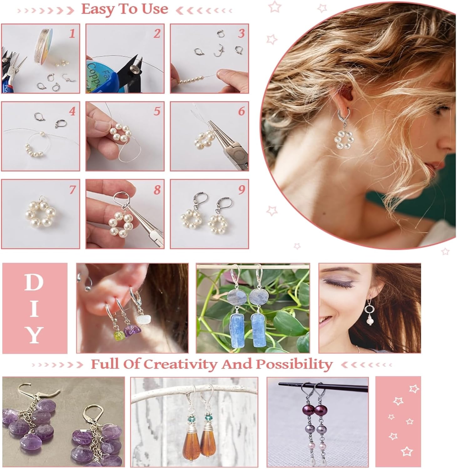 Pandahall 100pcs Stainless Steel Lever Back Hoop Earrings Surgical Earring Components for Jewelry Makings 13x10x1.5mm - Image 5