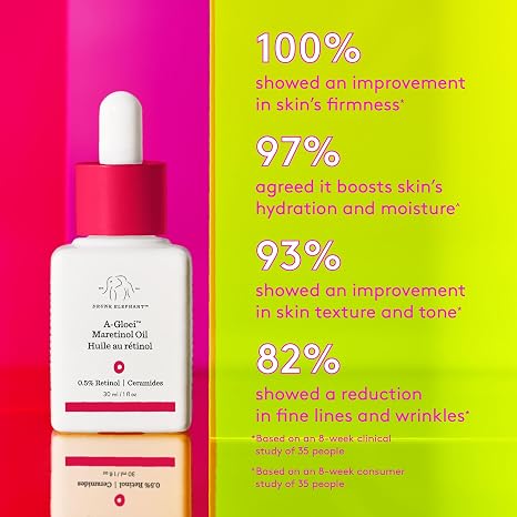 Drunk Elephant A-Gloei Maretinol Oil - 30 ml/1 fl oz - Gentle 0.5% Retinol Face Oil - Clean Clinical Skincare - Cruelty-Free - Free of Essential Oils, Silicones, and Fragrance