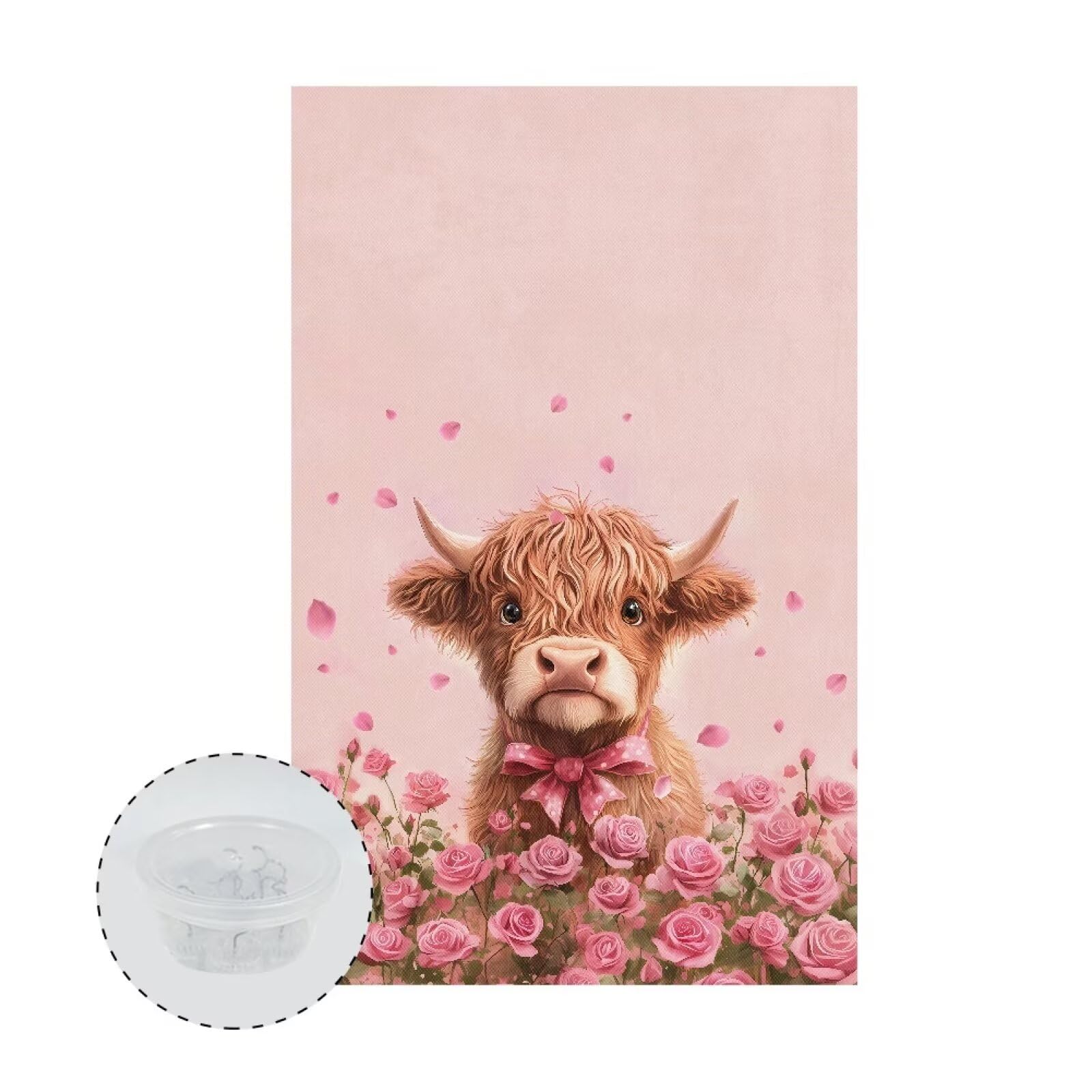 ZDCUSTOM Valentine's Day Decor Recliner Sofa Headrest Cover Floral Highland Cow Print Soft Recliner Chair Couch Headrest Slipcover Sofa Headrest Protector Cover