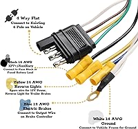 Vista 9 de MECMO Probador de circuito de luz de remolque de 4 pines y hoja de 7 vías giratorio de 360° y múltiples remolques de 4 vías plano a 7 vías RV Blade