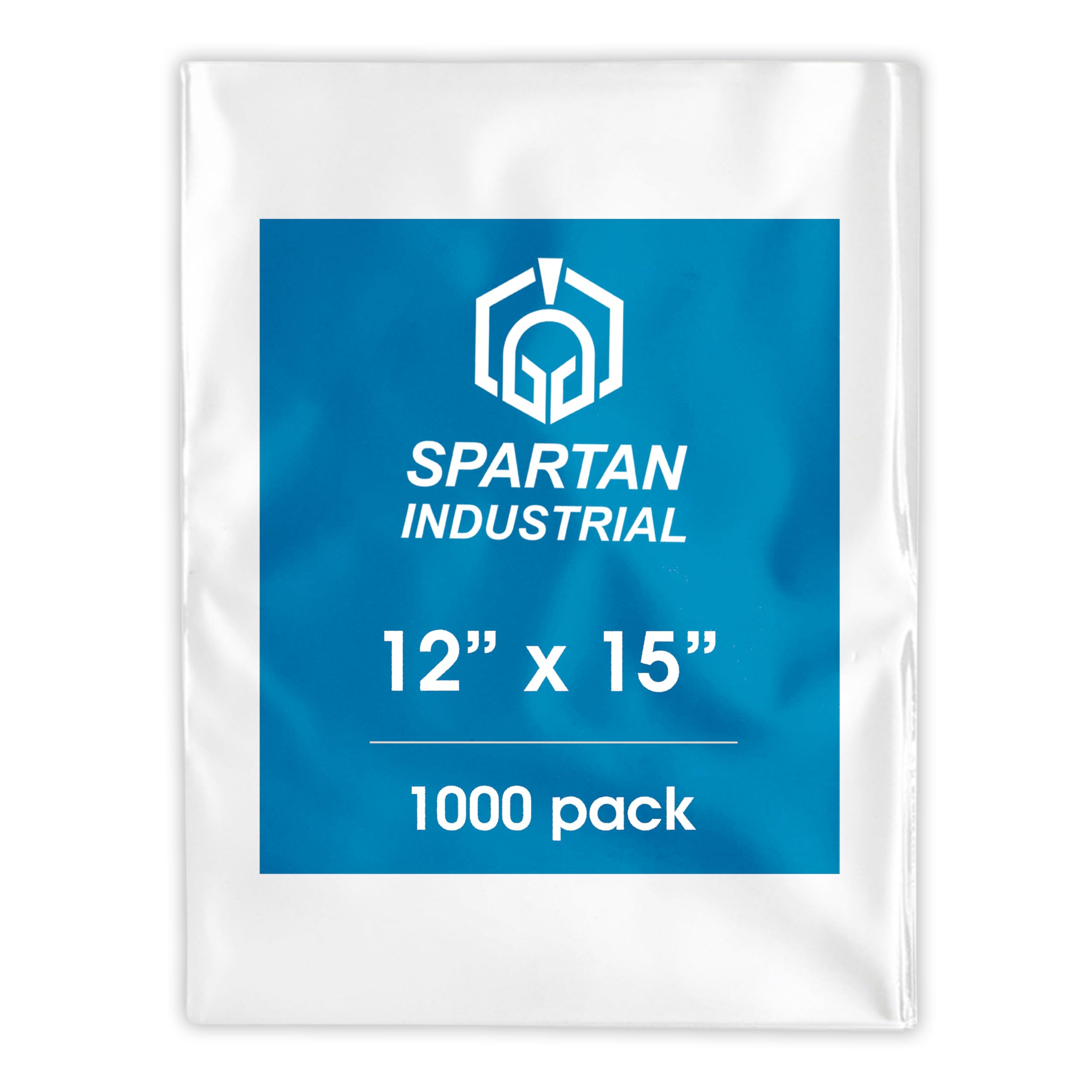 Spartan Industrial - 12” X 15” (1000 Count) 1.1 Mil Flat Open End Clear Plastic Poly Bags - for Proofing Bread Dough, Packaging Clothes, Shirts (Thin & Lightweight - Bags DO NOT Have Seal)
