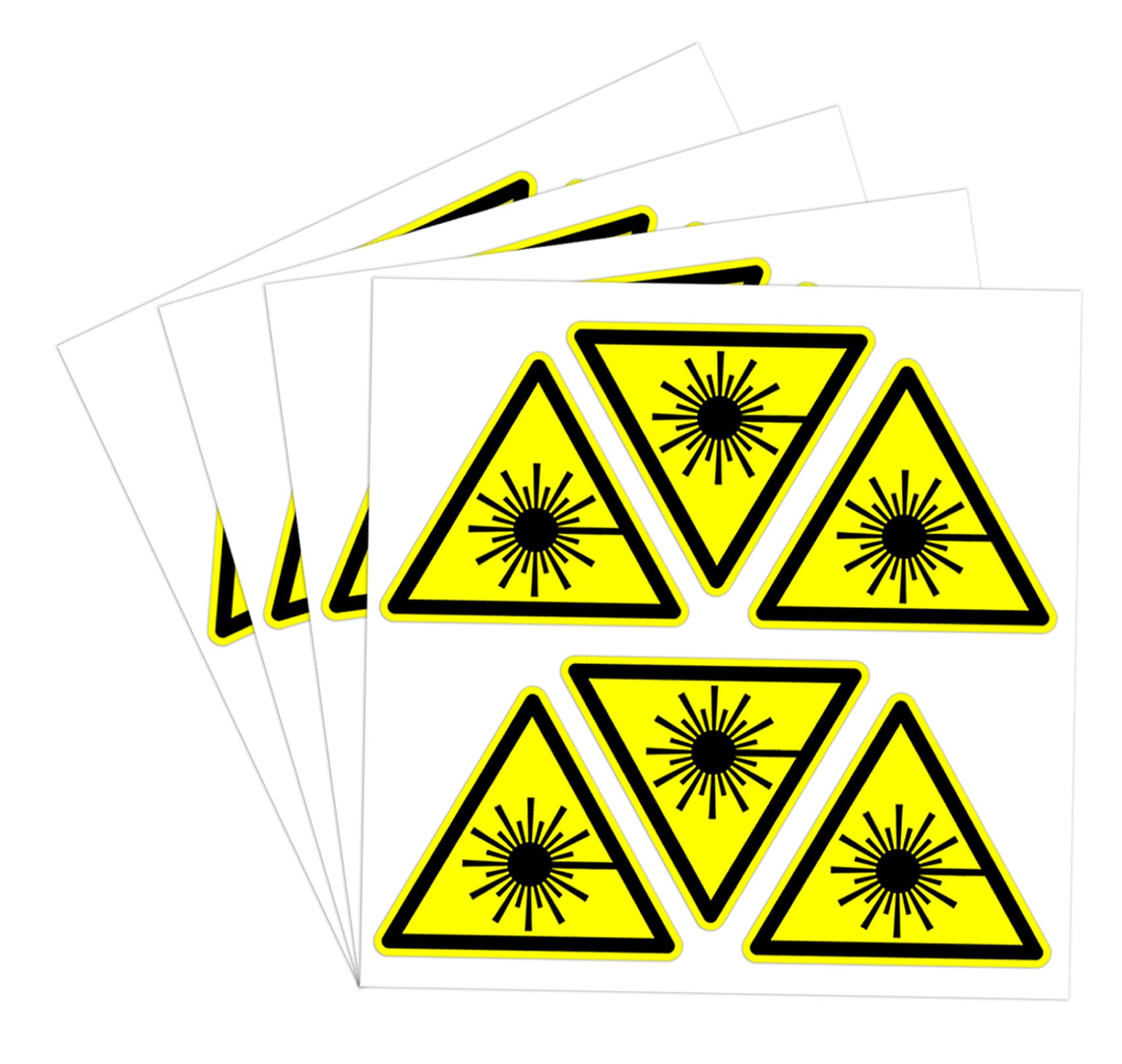 Panneau d'avertissement laser triangle jaune dealzEpic 4 cm pour signalisation de sécurité