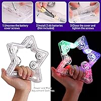Vista 4 de Facmogu Paquete de 2 panderetas iluminadas con 10 jingles de metal, 3 modos LED intermitentes de pandereta musical, instrumento de percusión