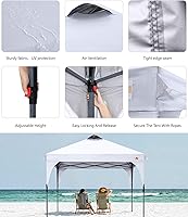 Vista 3 de ABCCANOPY - Toldo desplegable de 10 x 10 pulgadas, para exteriores, portátil, ideal para la playa; toldo con bolsa de transporte con ruedas, 4 sacos