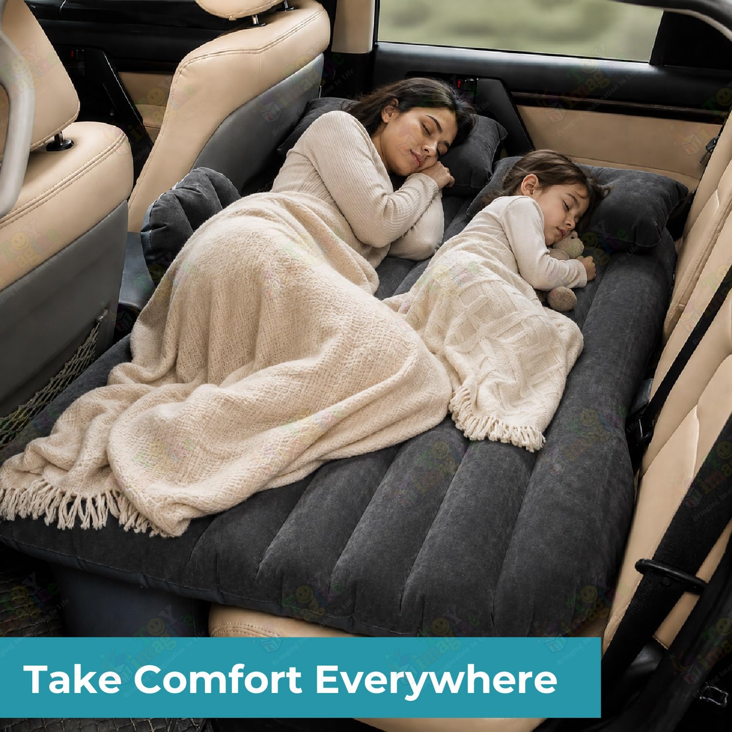 Toy Imagine Inflatable Car Bed with Air Pump & 2 Pillows, Black — Amazon image 5