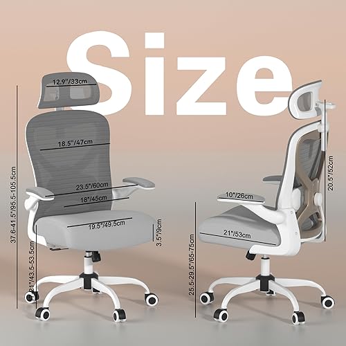 Miniatura 2 de Sillas de escritorio de oficina en casa, silla de oficina ergonómica con soporte lumbar y reposacabezas 3D, silla de escritorio para computadora con