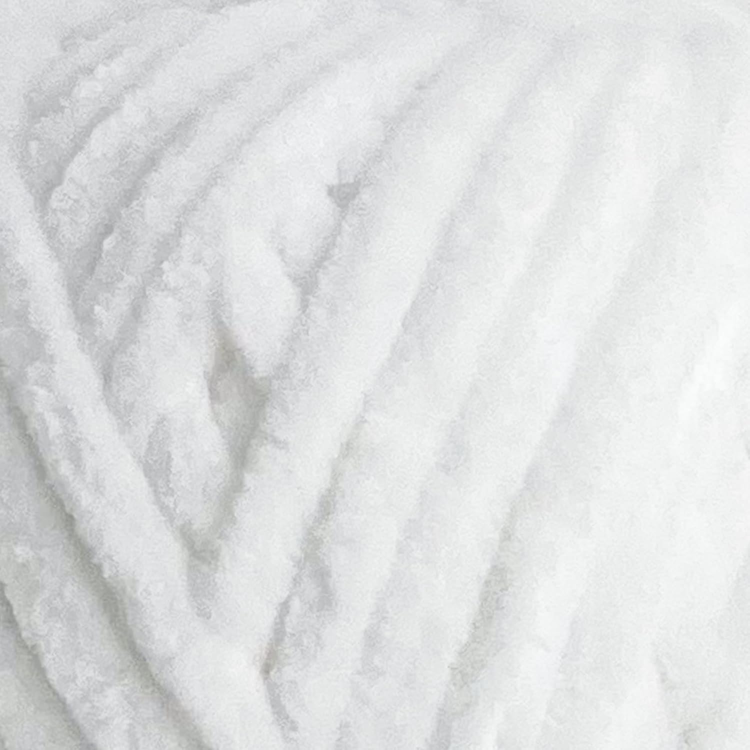 Velvet XL Chenille Yarn - Thick Super Bulky Yarn for Crocheting - Soft Fluffy Plush Yarn for Crochet - 100g / 74yds - Ideal for Baby Blankets & Amigurumi (White, 3 Skeins)