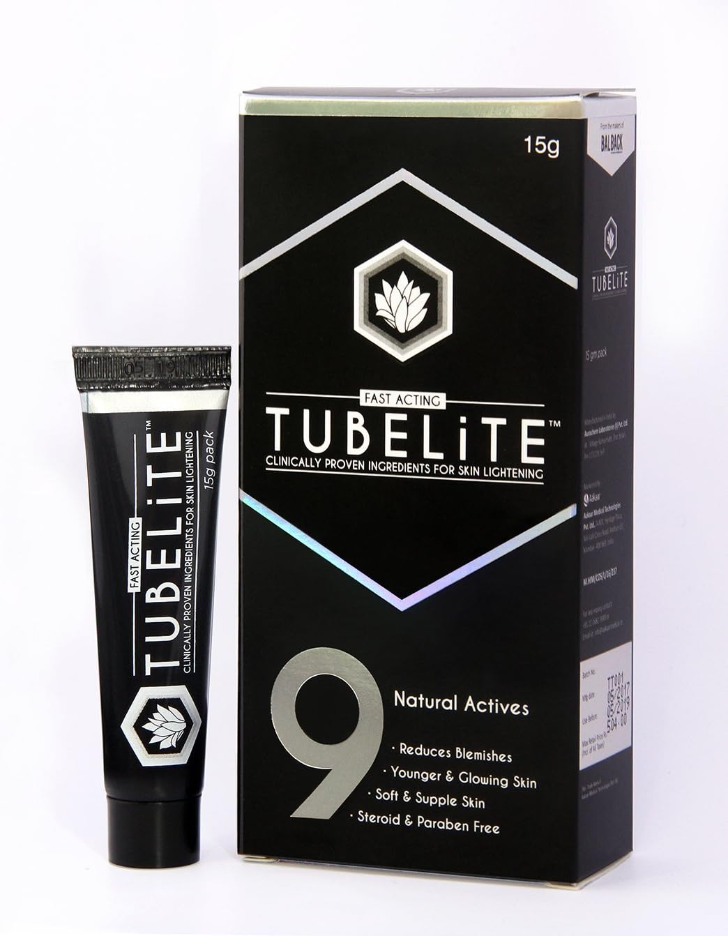 TUBELiTE Skin Lightening Cream 15g (Pack of 2)