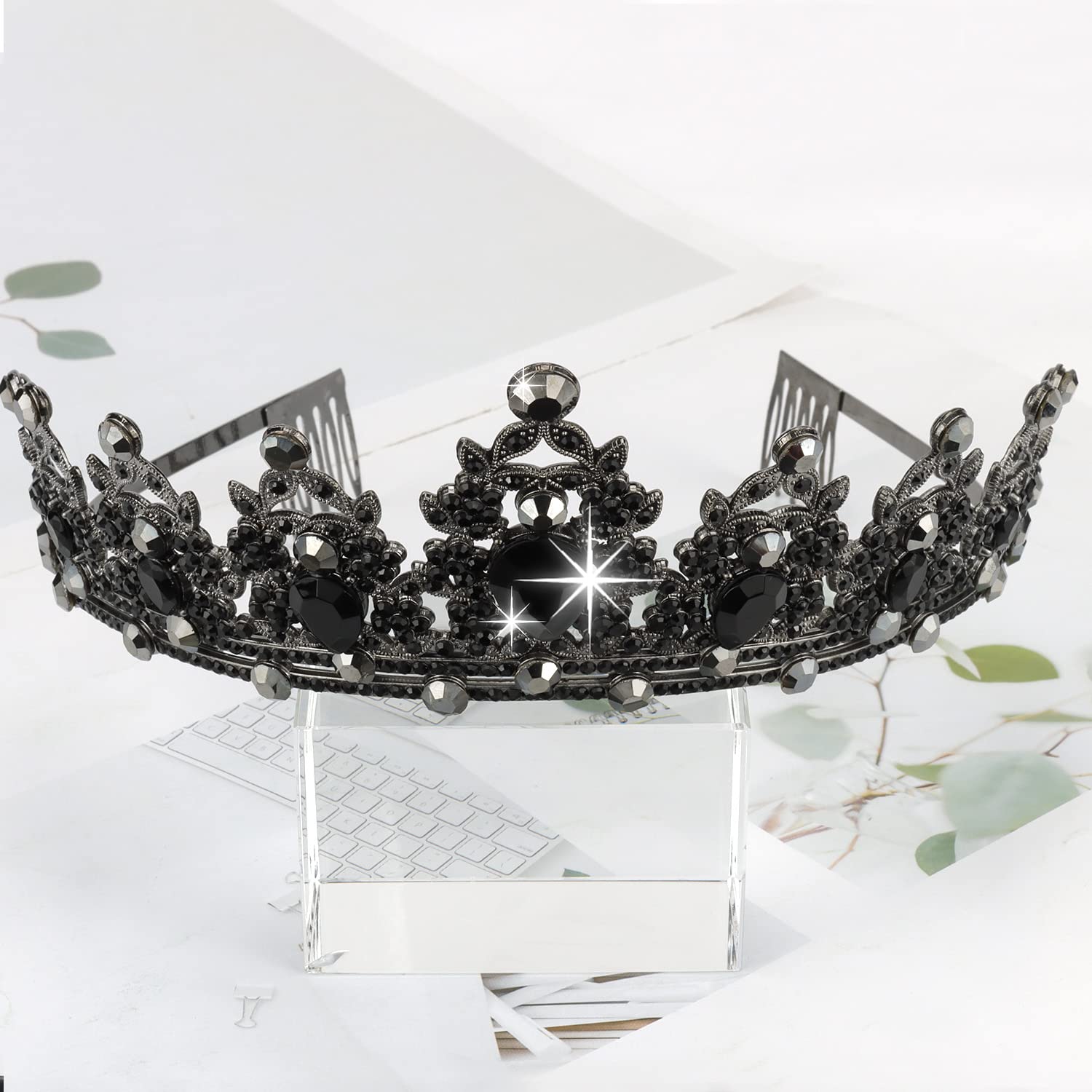 Amazon.com: Tiaras for Women, Didder Black Crown Crystal Crowns 