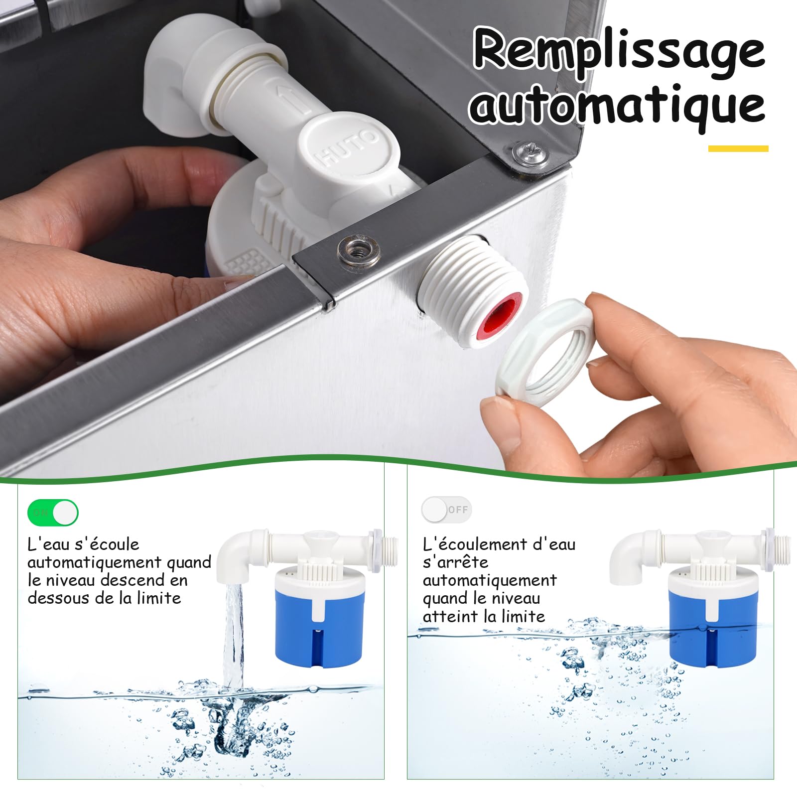 Poulet Waterer Automatique en Aciers Inoxydables Poulet Waterer Automatique Poulet Waterer Distributeur Automatique avec Vanne Flottante Et Jambe Eau De Poulet en MéTal pour Canard, Pigeon (8 litres)