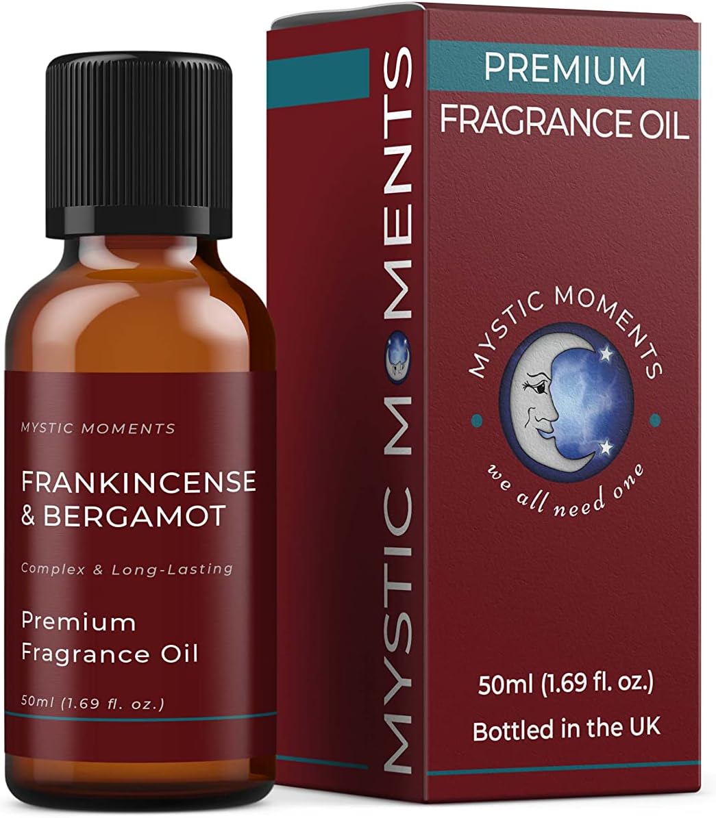 Mystic Moments | Frankincense & Bergamot Fragrance Oil 1Kg | Warm Citrus Resin Aroma | Calming, Uplifting Scent for Candles, Soap & Home Fragrance