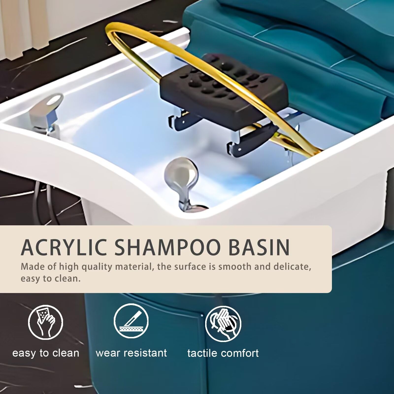 Stół do masażu do salonu fryzjerskiego, konstrukcja ze stali nierdzewnej, czysty czarny design, wielofunkcyjny sprzęt do spa na głowę i stół do pielęgnacji twarzy z zagłówkiem do masażu