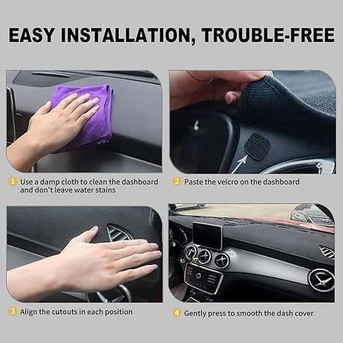 Miniatura 6 de HanLanKa Cubierta de salpicadero para Ford Ranger 1989-1994, Ford Explorer 1991-94, Mazda Navajo 1991-94, Ford Bronco II 1989 1990 (negro)